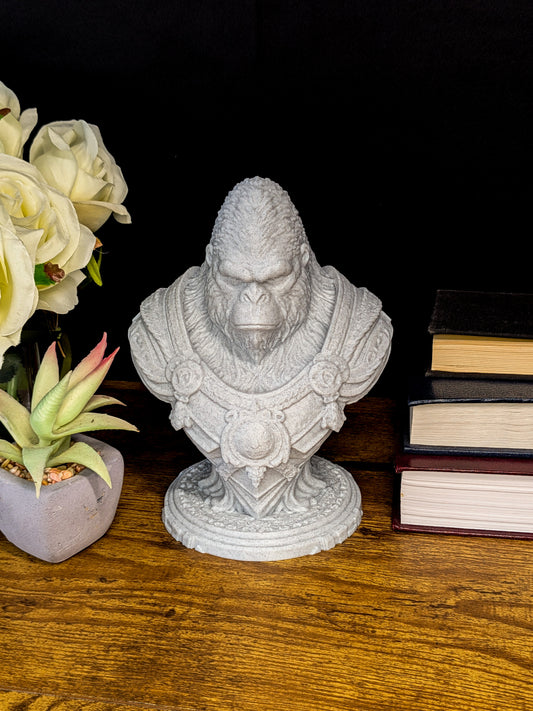 Stone Gorilla Bust Sculpture | Marble-Style Primal Guardian Statue