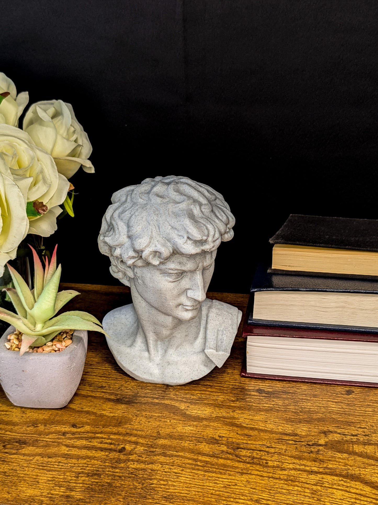 Michelangelo’s David Bust - Marble Finish Statue