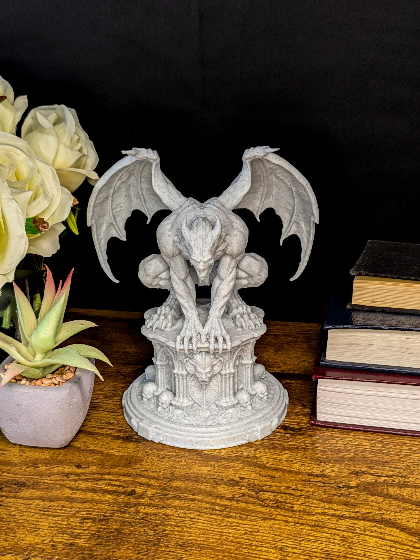 Marble Gargoyle Statue - Gothic Guardian Sculpture