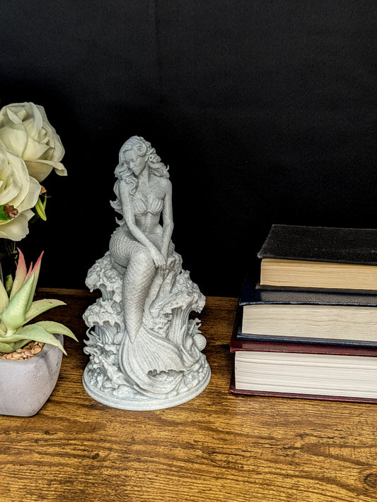Mermaid Statue - Marble Finish Siren Sculpture