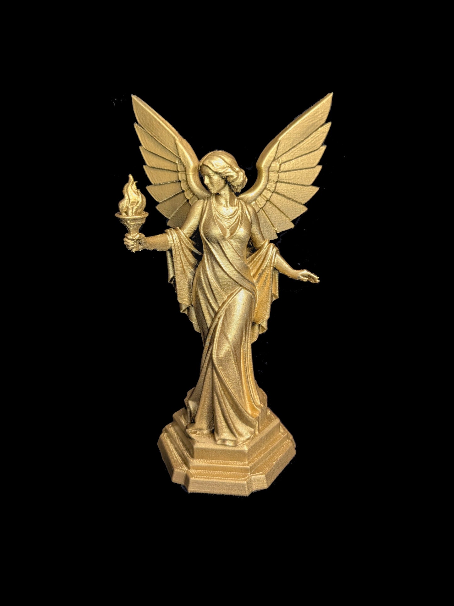 Art Deco Angel Statue with Torch | Guardian Angel Decor