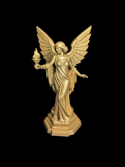 Art Deco Angel Statue with Torch | Guardian Angel Decor