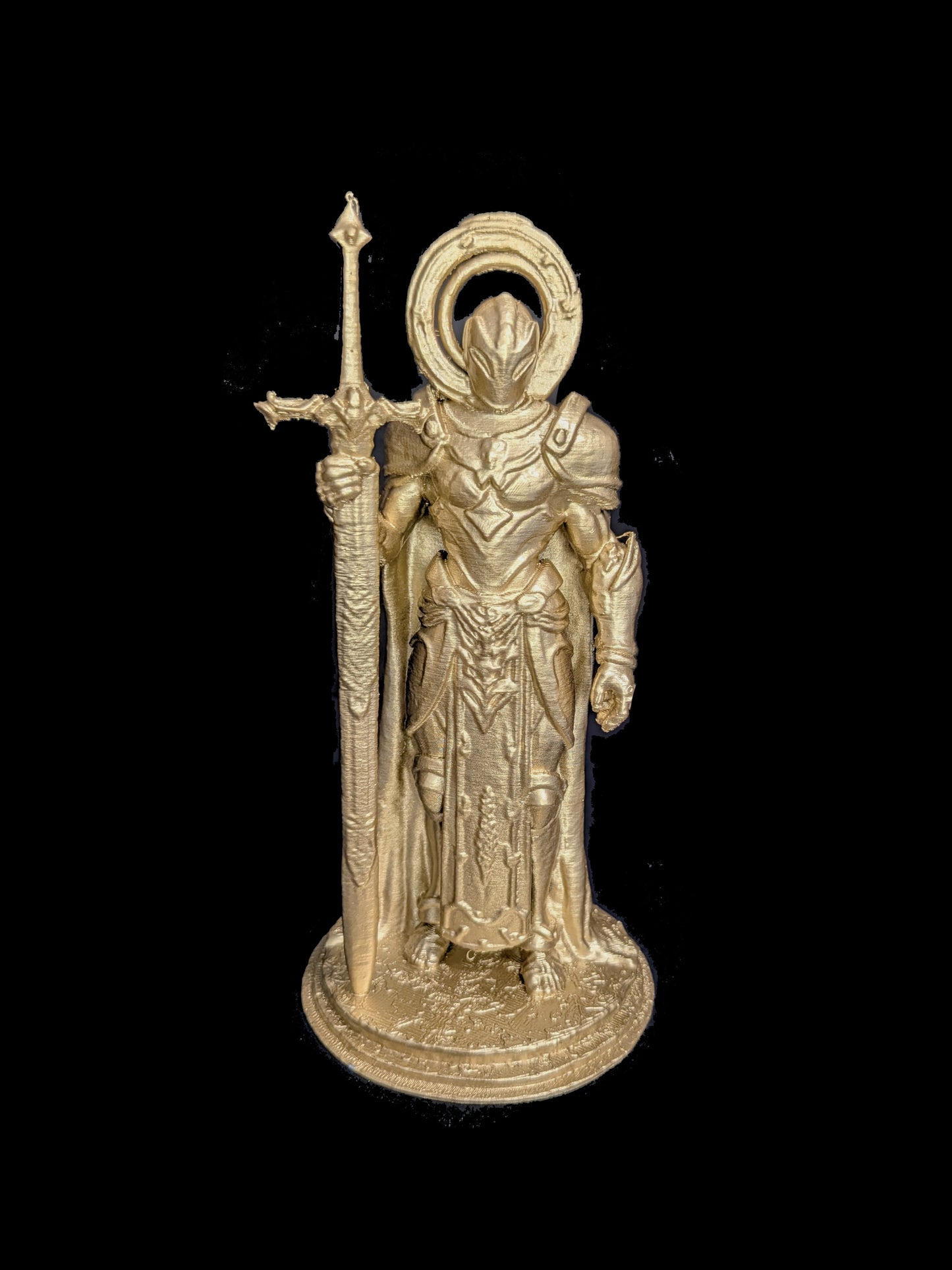 Radiant Paladin Statue - Gold Finish - Fantasy Knight