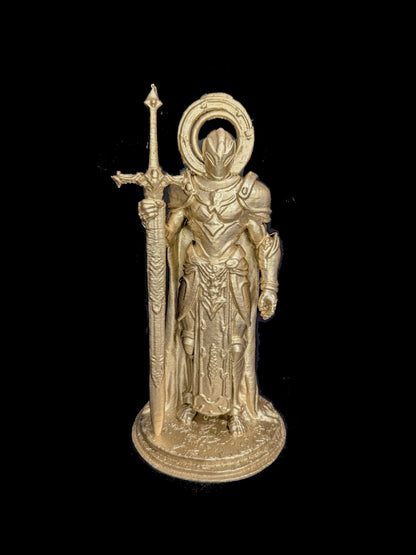 Radiant Paladin Statue - Gold Finish - Fantasy Knight