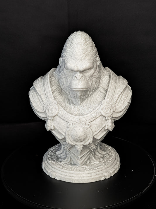 Stone Gorilla Bust Sculpture | Marble-Style Primal Guardian Statue