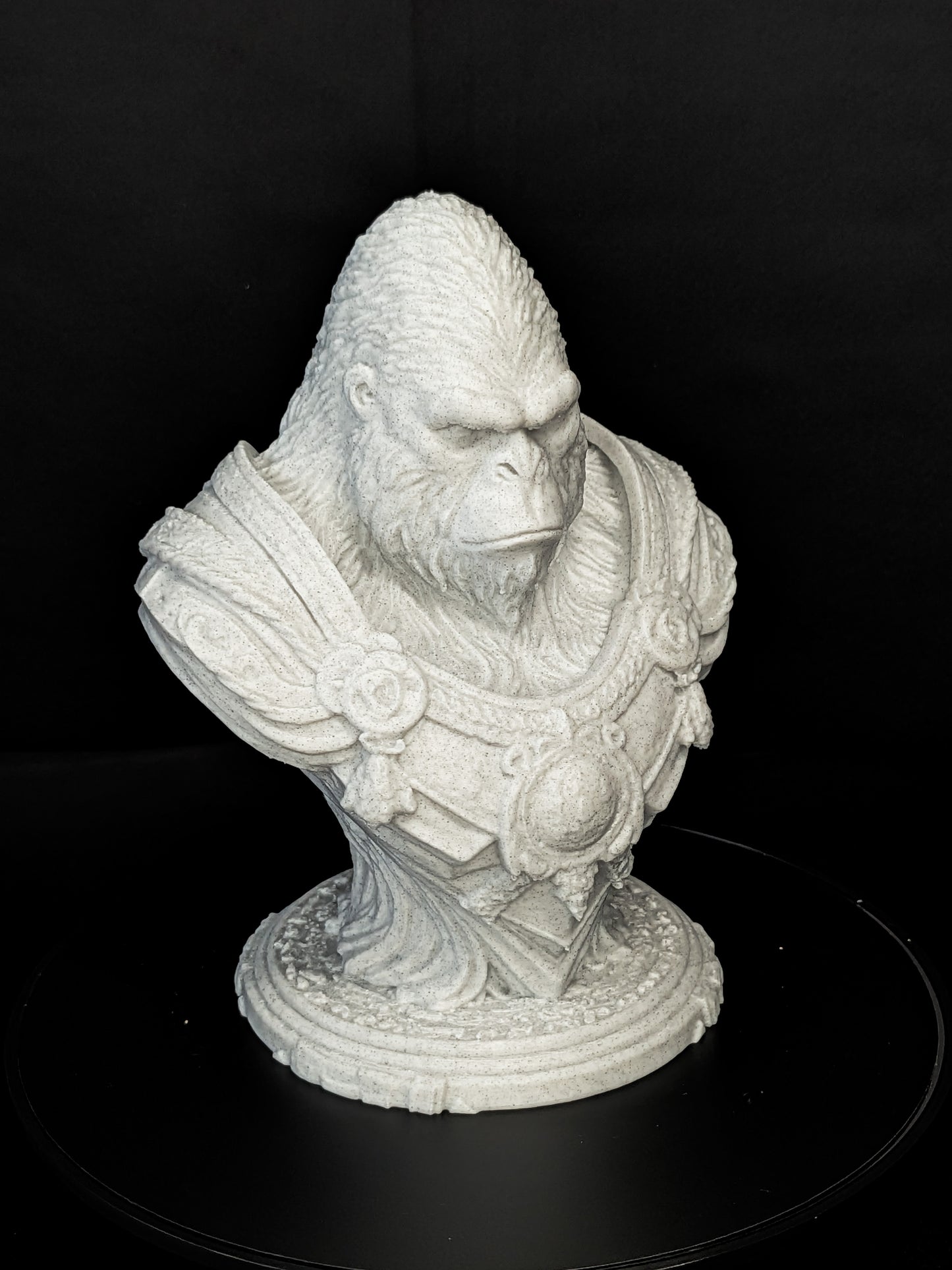 Stone Gorilla Bust Sculpture | Marble-Style Primal Guardian Statue