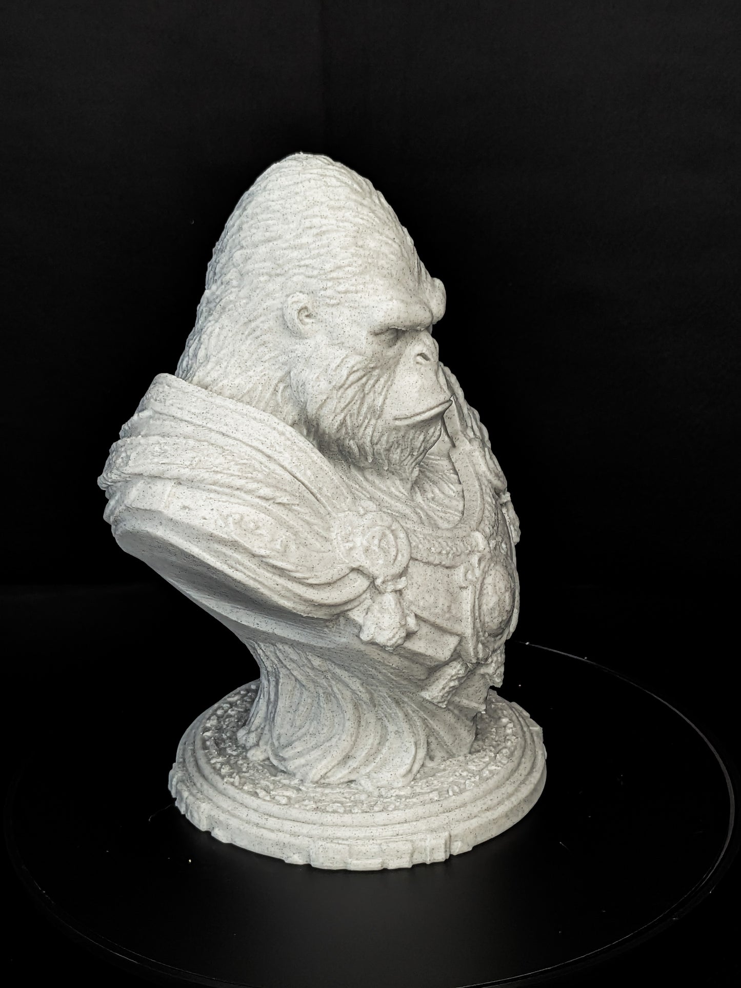 Stone Gorilla Bust Sculpture | Marble-Style Primal Guardian Statue