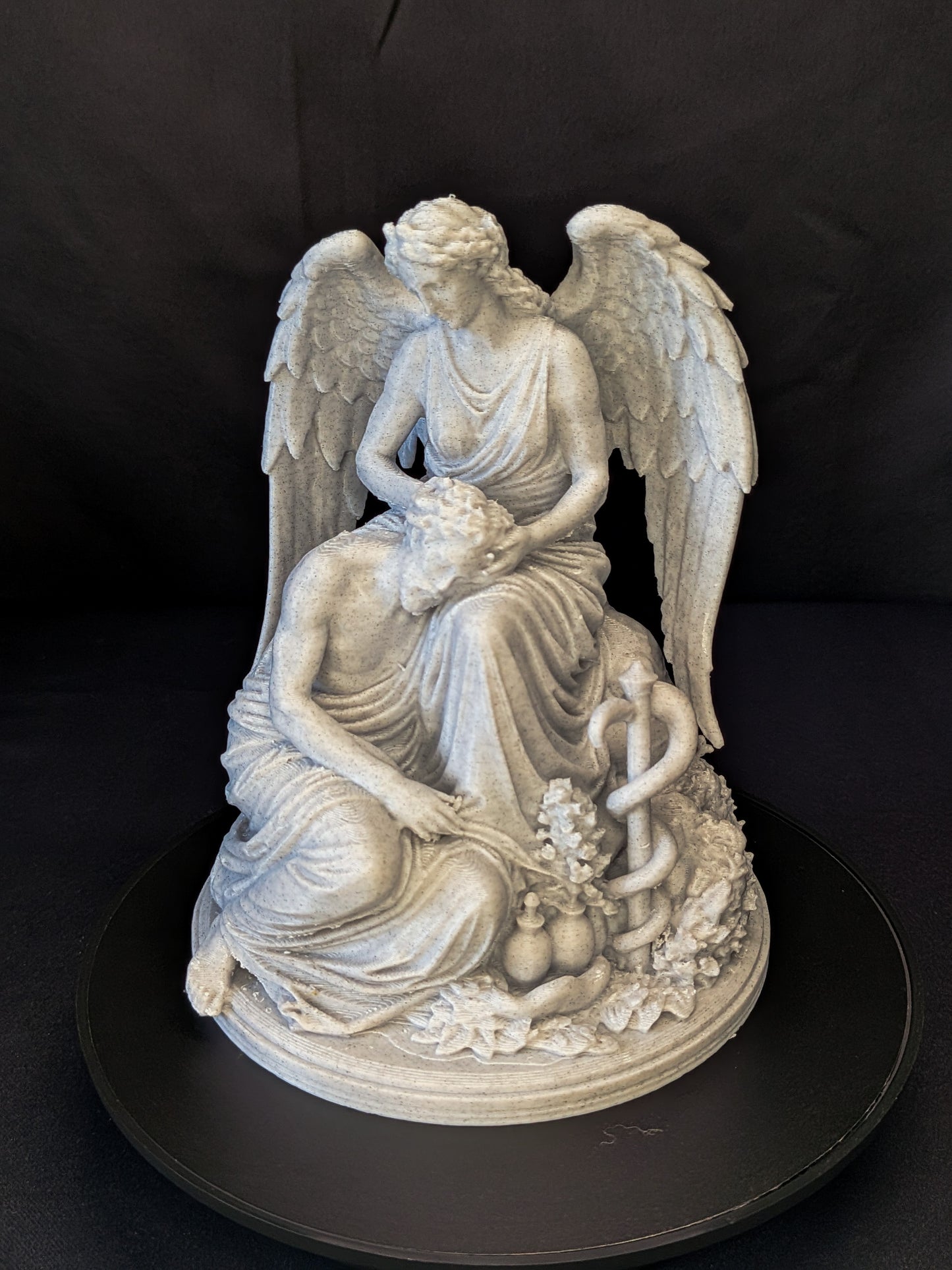 Healing Angel Statue - Marble Finish Guardian Angel Sculpture
