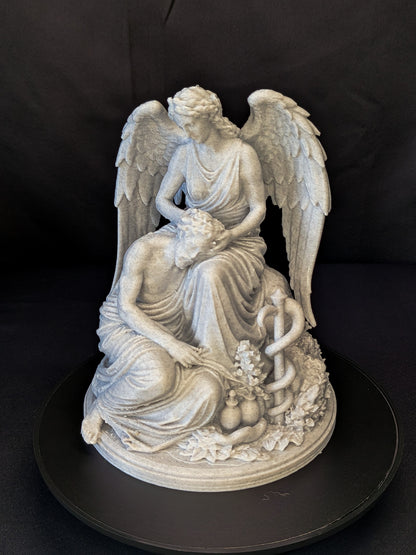 Healing Angel Statue - Marble Finish Guardian Angel Sculpture