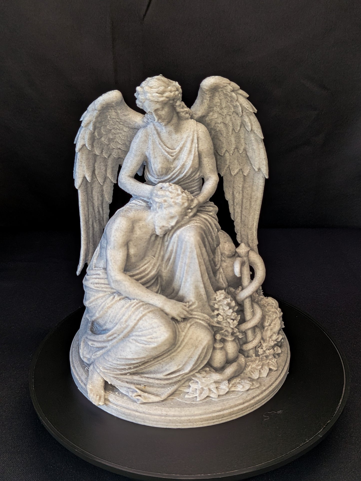 Healing Angel Statue - Marble Finish Guardian Angel Sculpture