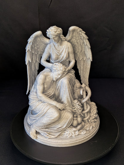 Healing Angel Statue - Marble Finish Guardian Angel Sculpture