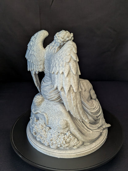Healing Angel Statue - Marble Finish Guardian Angel Sculpture