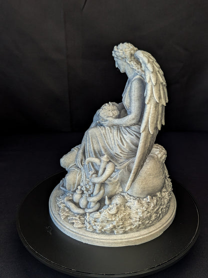 Healing Angel Statue - Marble Finish Guardian Angel Sculpture