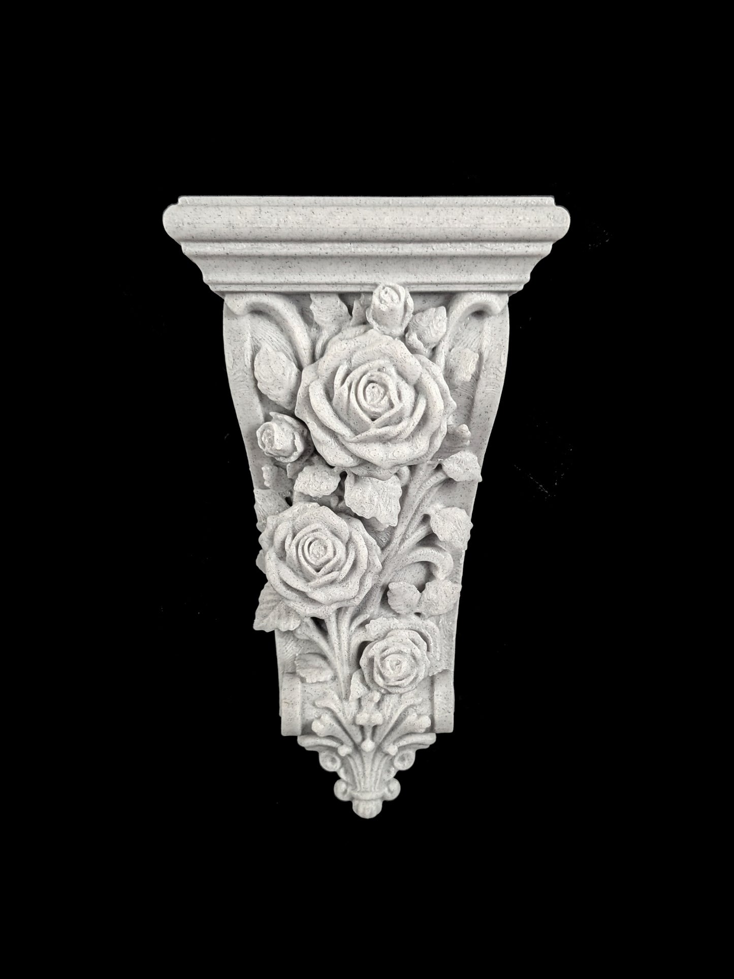 Rose Corbel Wall Shelf Bracket | Marble Style Floral Corbel