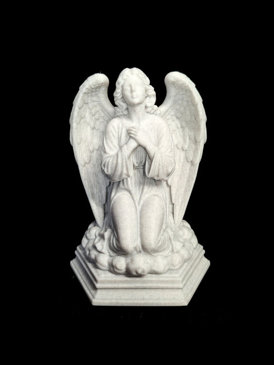 Praying Angel Statue - Marble Style Guardian Angel Sculpture