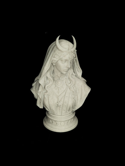Selene Moon Goddess Bust - Marble Style Lunar Sculpture