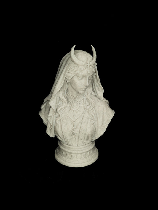 Selene Moon Goddess Bust - Marble Style Lunar Sculpture