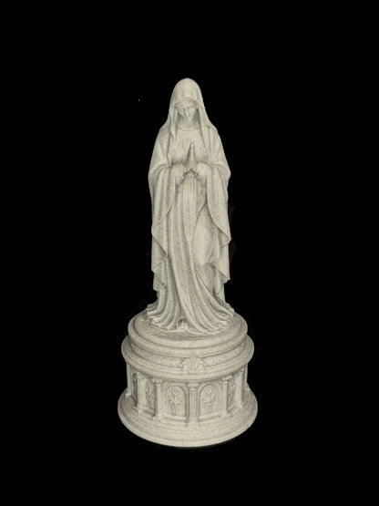 Mother Mary Statue - Marble Style Virgin Mary Sculpture