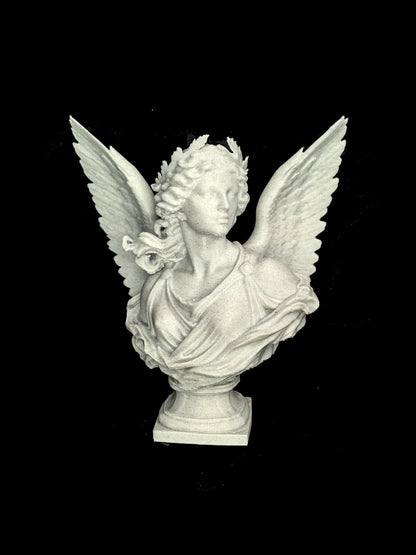 Celestial Angel Bust – Marble Style Winged Goddess Sculpture