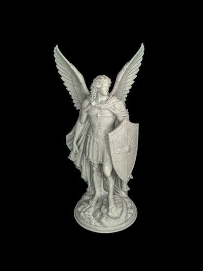 Archangel Michael Statue - Marble Finish Guardian Angel Sculpture