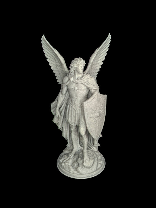 Archangel Michael Statue - Marble Finish Guardian Angel Sculpture