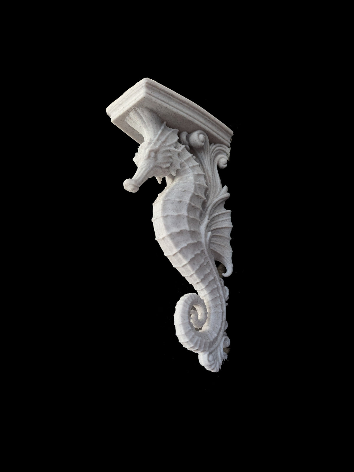 Seahorse Corbel Wall Shelf Bracket - Nautical Coastal Seahorse Decor