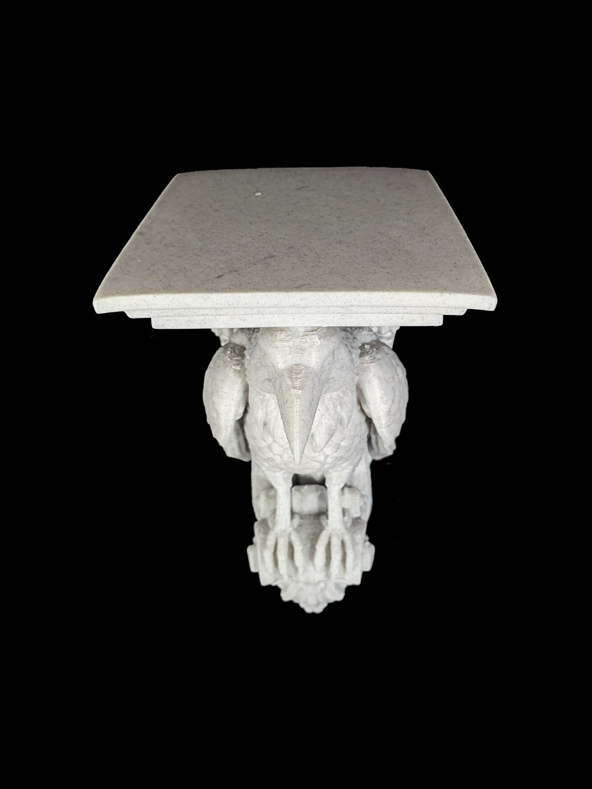 Raven Corbel Wall Shelf Bracket - Marble Style Gothic Bird Decor