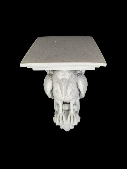 Raven Corbel Wall Shelf Bracket - Marble Style Gothic Bird Decor