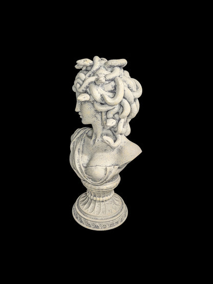 20 Inch Medusa Bust Statue - Hand Painted Marble Greek Mythology Sculpture