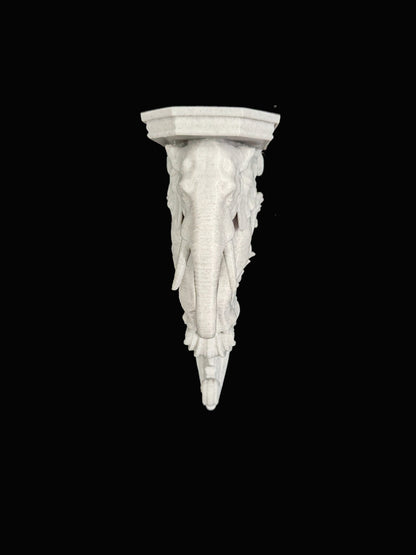 Elephant Corbel Wall Shelf Bracket - Marble Style Safari Decor