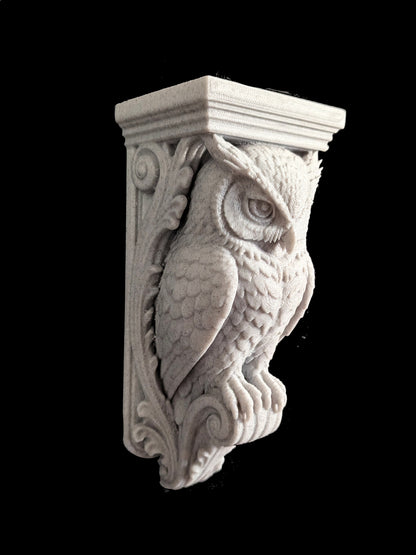 Owl Wall Corbel - Gothic Owl Shelf Bracket