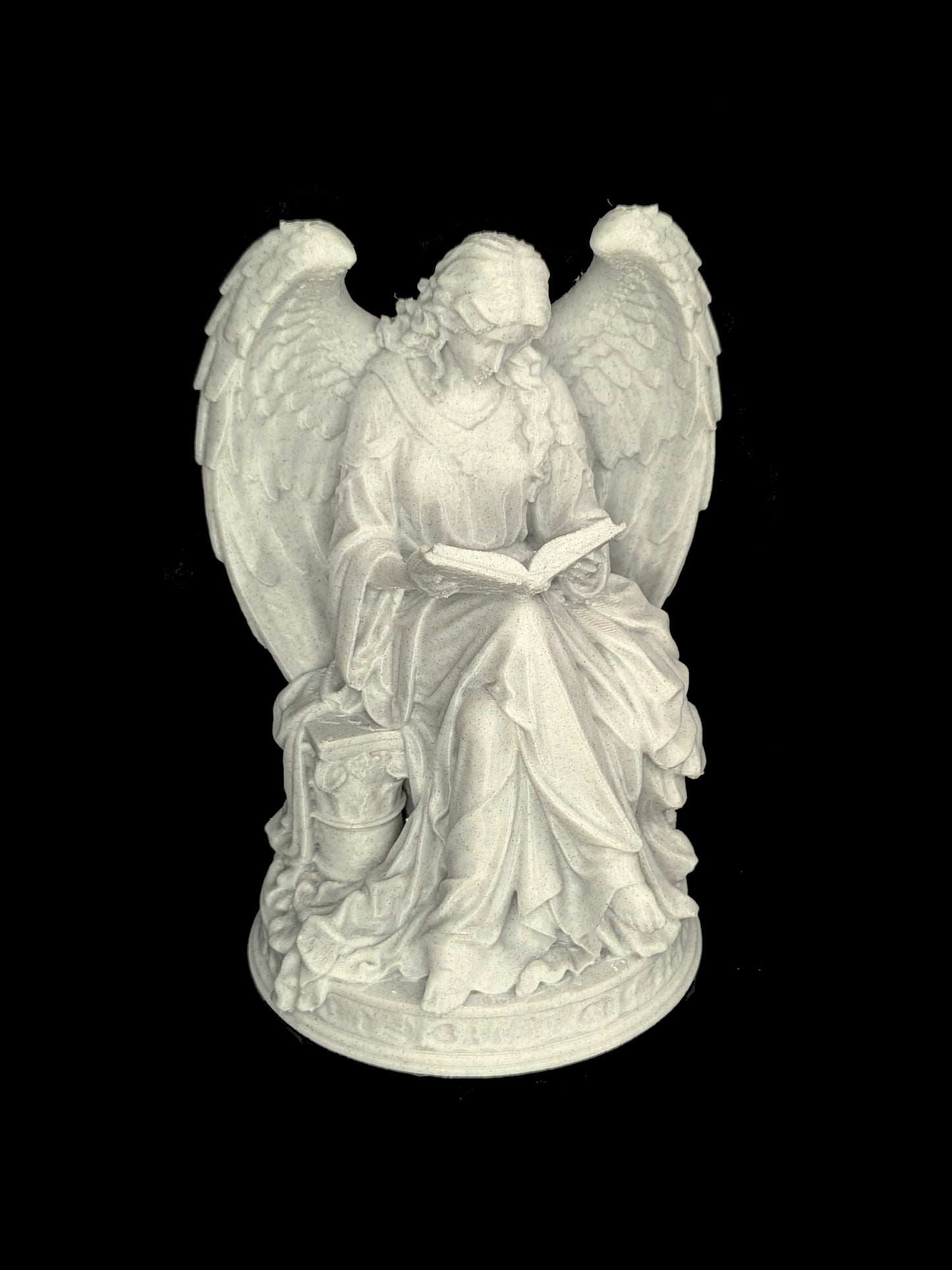 Reading Angel Statue | Marble Style Guardian Angel Sculpture