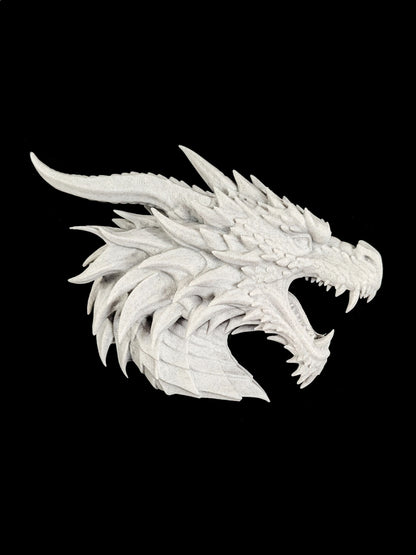 Dragon Wall Sculpture - Golden Style Dragon Head Wall Art