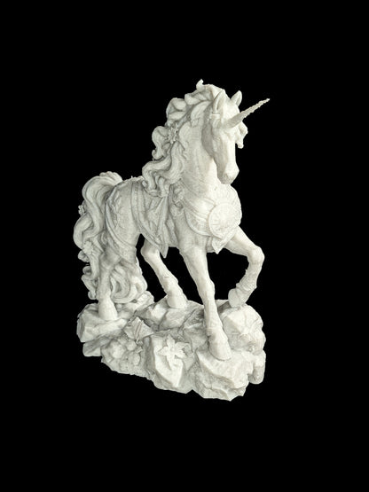 Unicorn Statue - Marble Style Fantasy Horse Sculpture