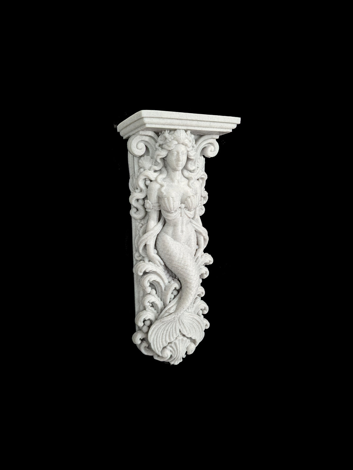 Mermaid Corbel Wall Shelf Bracket - Marble Style Coastal Mermaid Decor