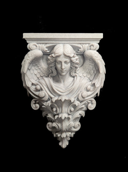 Angel Wall Corbel - Marble Style Architectural Angel Sculpture