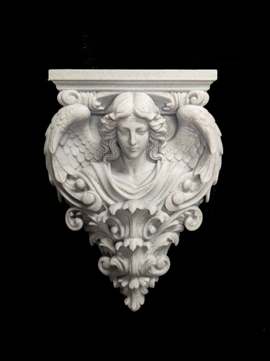 Angel Wall Corbel - Marble Style Architectural Angel Sculpture