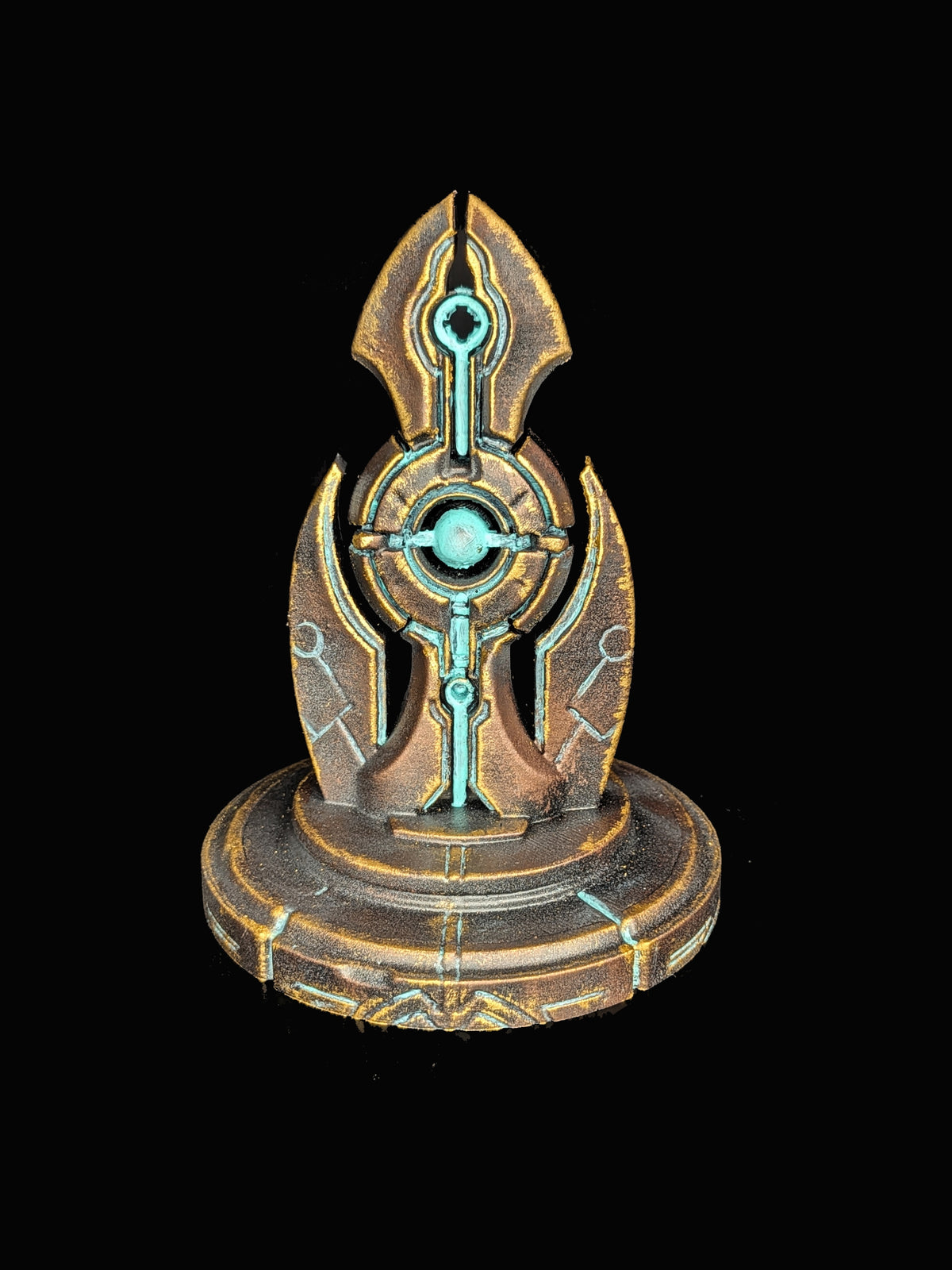 Ancient Sci Fi Artifact Statue - Hand Painted Lost Civilization Relic Sculpture