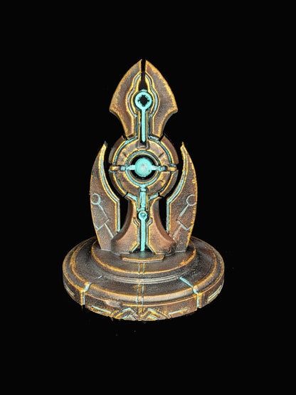 Ancient Sci Fi Artifact Statue - Hand Painted Lost Civilization Relic Sculpture
