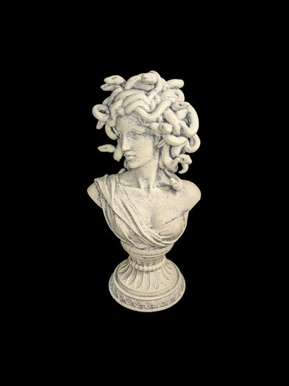 20 Inch Medusa Bust Statue - Hand Painted Marble Greek Mythology Sculpture