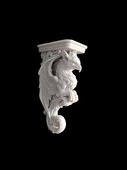 Griffin Corbel Wall Shelf Bracket - Mythical Marble Creature Decor