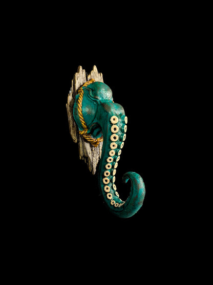 Octopus Tentacle Wall Hook - Hand Painted Nautical Coastal Decor