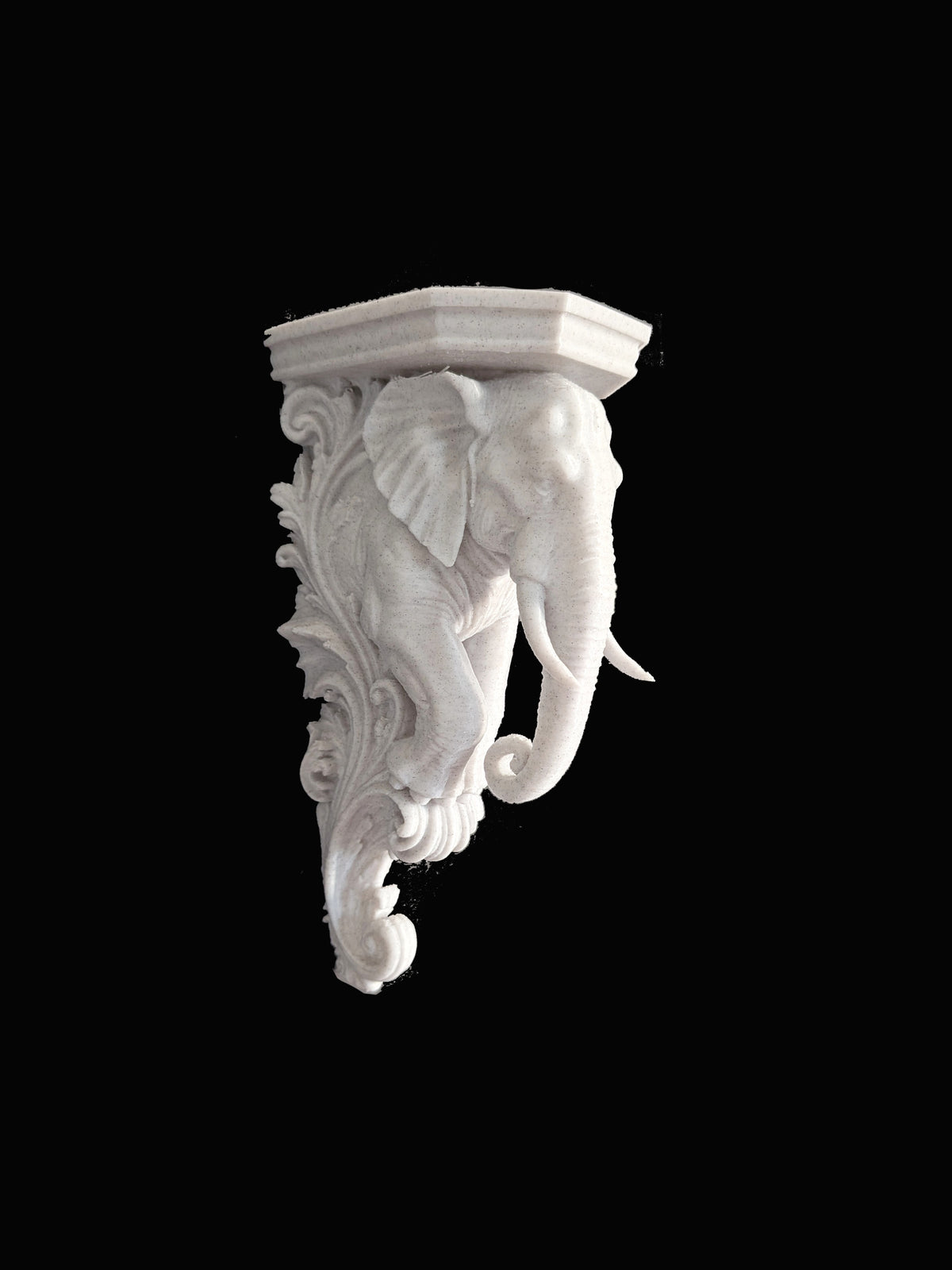 Elephant Corbel Wall Shelf Bracket - Marble Style Safari Decor