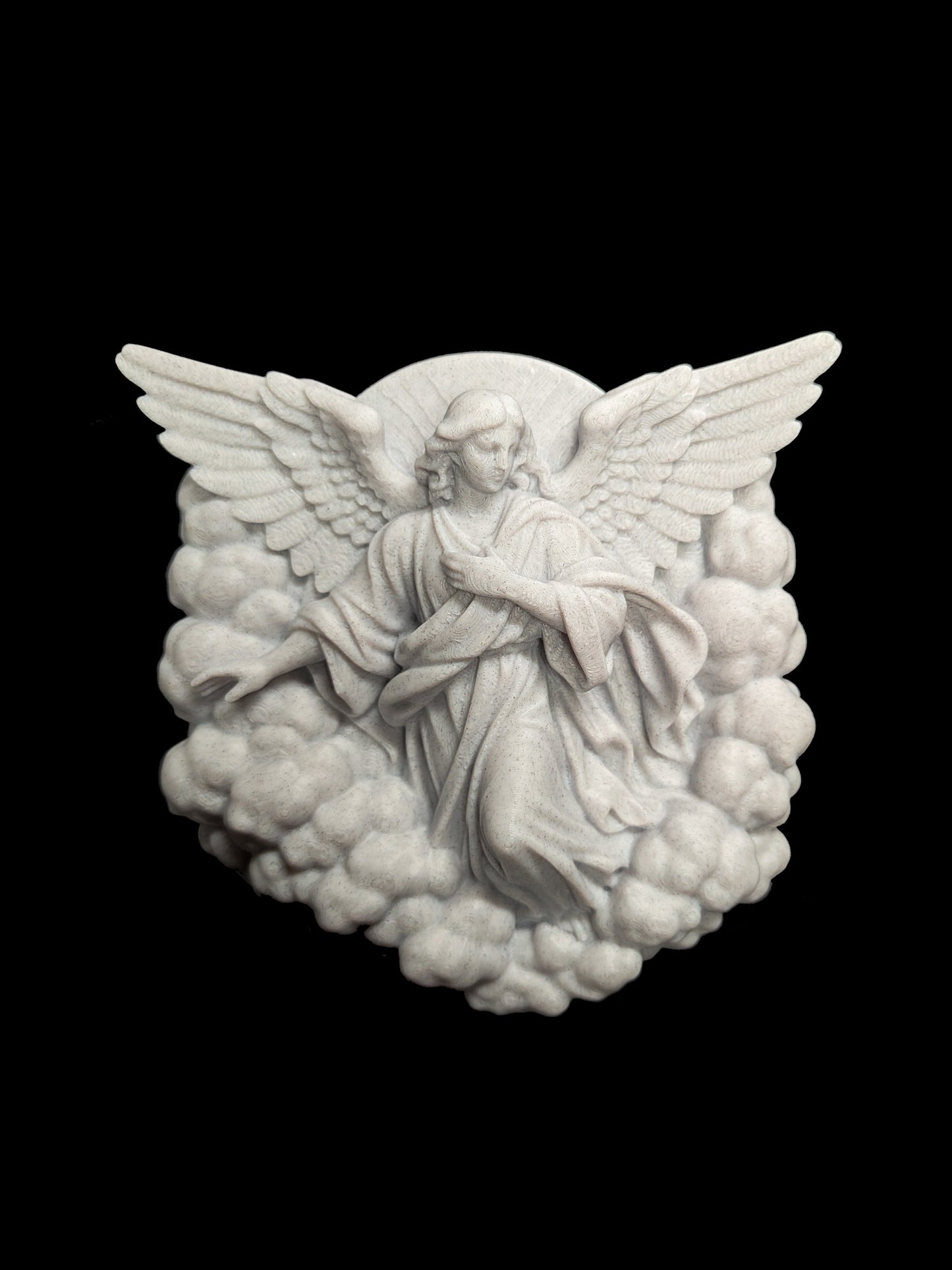 Angel Wall Art Relief - Marble Style Guardian Angel Sculpture
