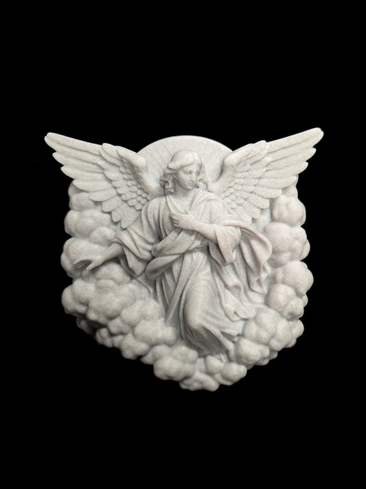 Angel Wall Art Relief - Marble Style Guardian Angel Sculpture