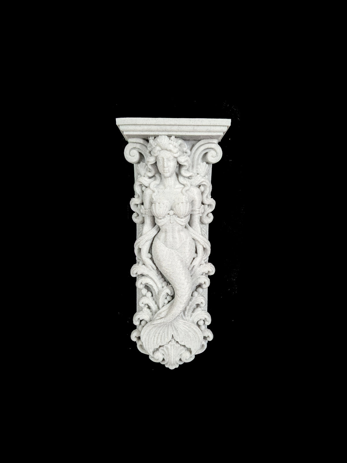 Mermaid Corbel Wall Shelf Bracket - Marble Style Coastal Mermaid Decor