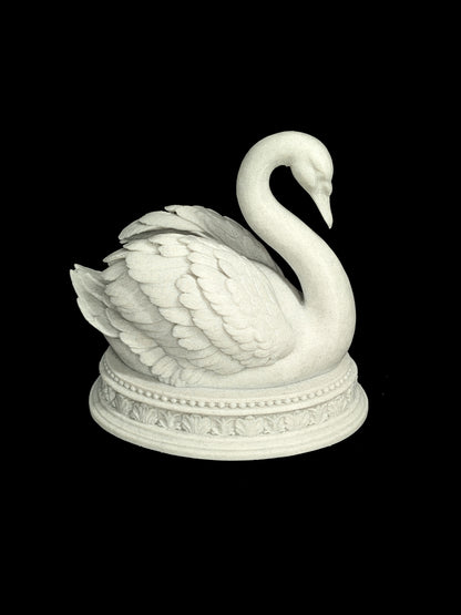 Swan Statue - Marble Style Elegant Bird Sculpture