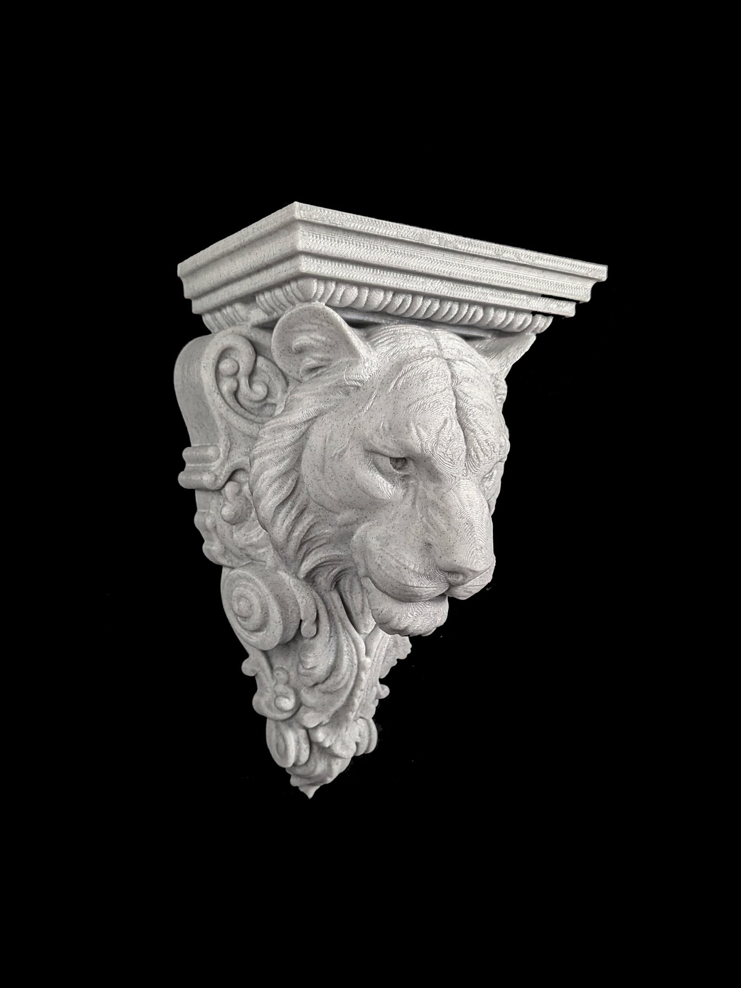 Tiger Corbel Wall Shelf Bracket | Marble Style Tiger Wall Sculpture