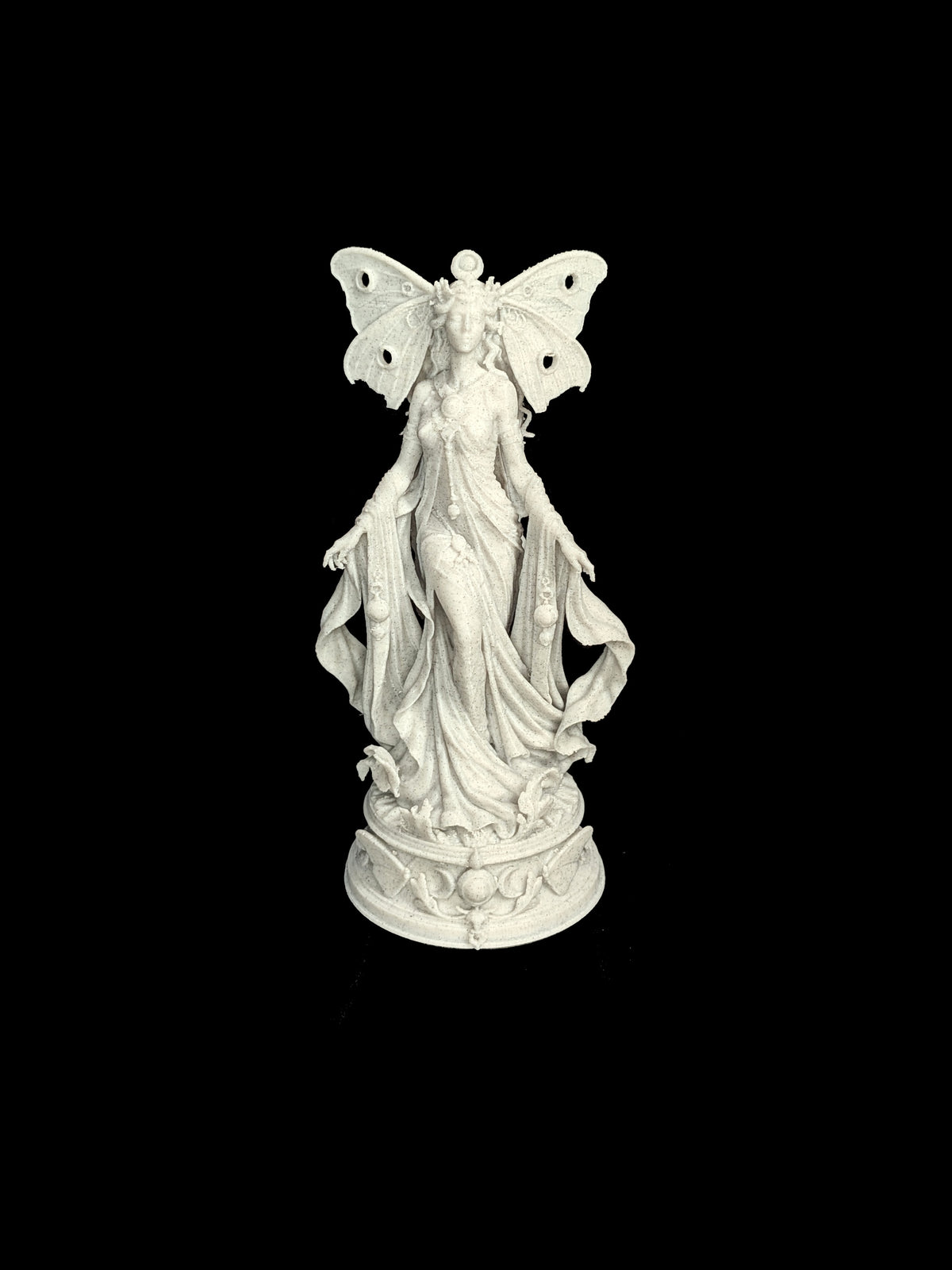 Moth Goddess Statue - Marble Style Lunar Fantasy Sculpture