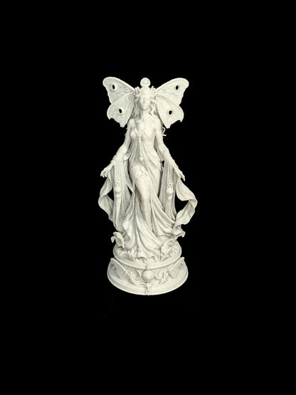 Moth Goddess Statue - Marble Style Lunar Fantasy Sculpture